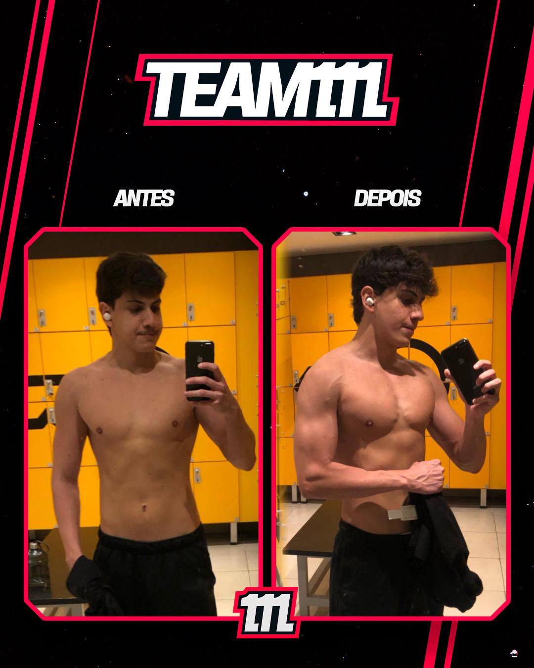 Antes e depois de Nicolas Campos, aluno lm team